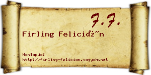Firling Felicián névjegykártya